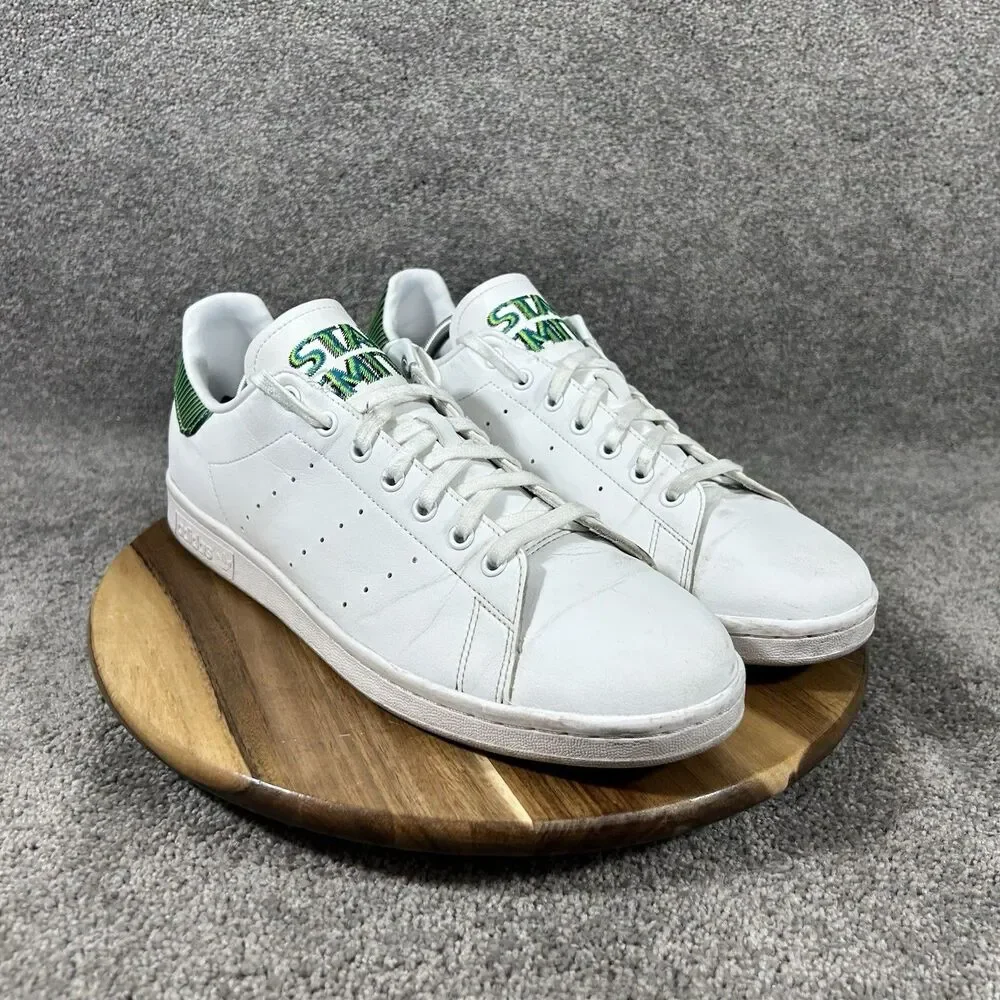 Adidas Stan Smith H04334 Men’s Size 12 White Leather Woven Green Atheltic Shoes